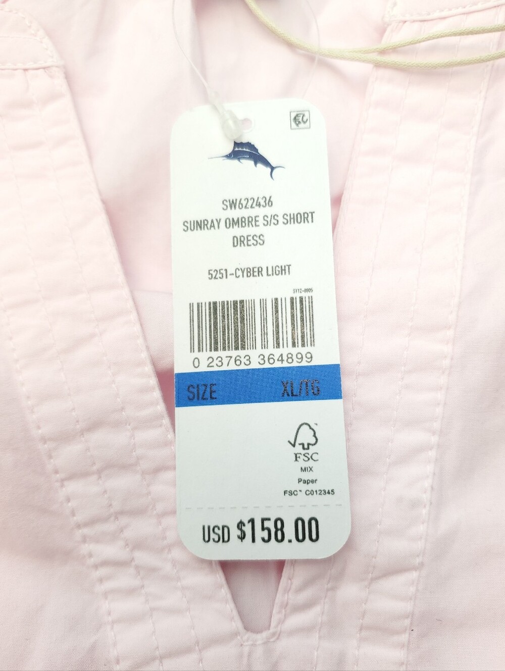 NWT Tommy Bahama Sunray Ombre Pink Short Sleeve Dress Size XL Resortwear Travel - Picture 8 of 12
